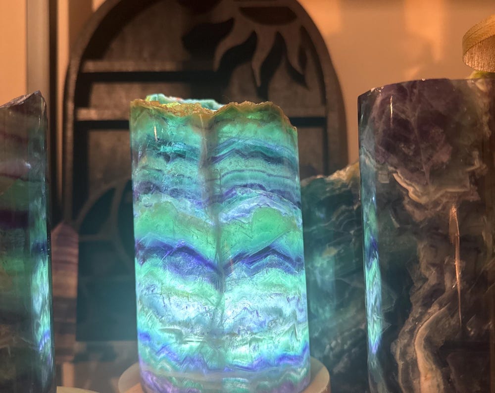 Fluorite Lamp Raw Crystal Light