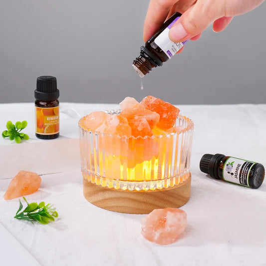 Natural Salt Lamp with Essential Oil Feature