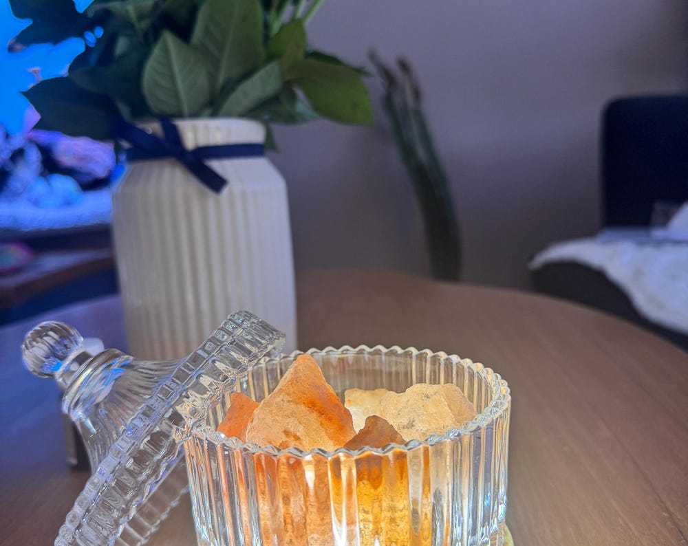 Natural Salt Lamp with Essential Oil Feature