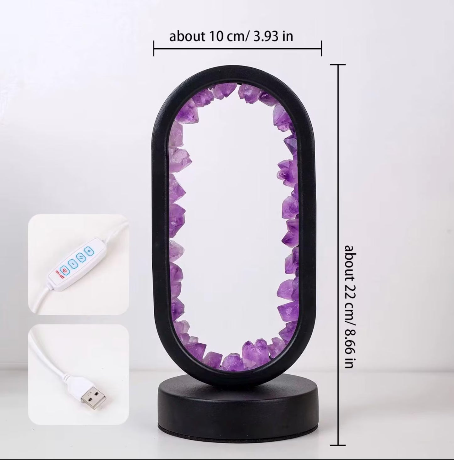 Amethyst Crystal Lamp – Dimmable LED Light