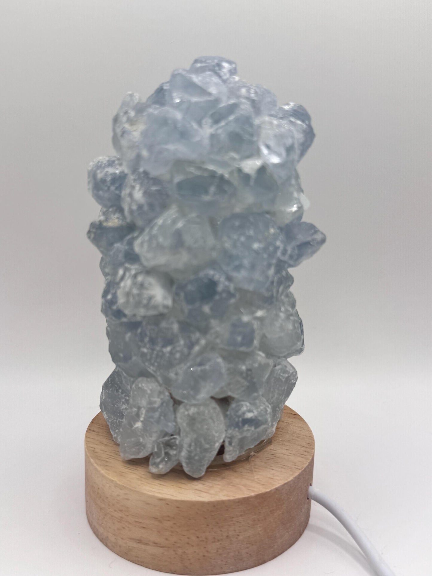 Natural Beauty, Celestial Light – Handmade Celestite Crystal Stone Lamp for Decoration