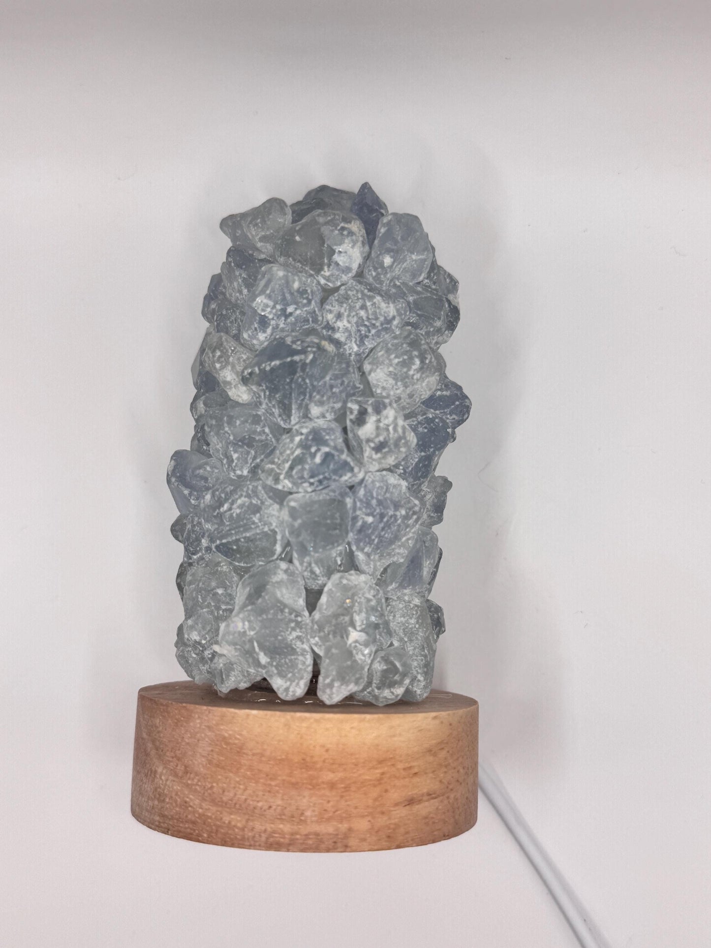 Natural Beauty, Celestial Light – Handmade Celestite Crystal Stone Lamp for Decoration