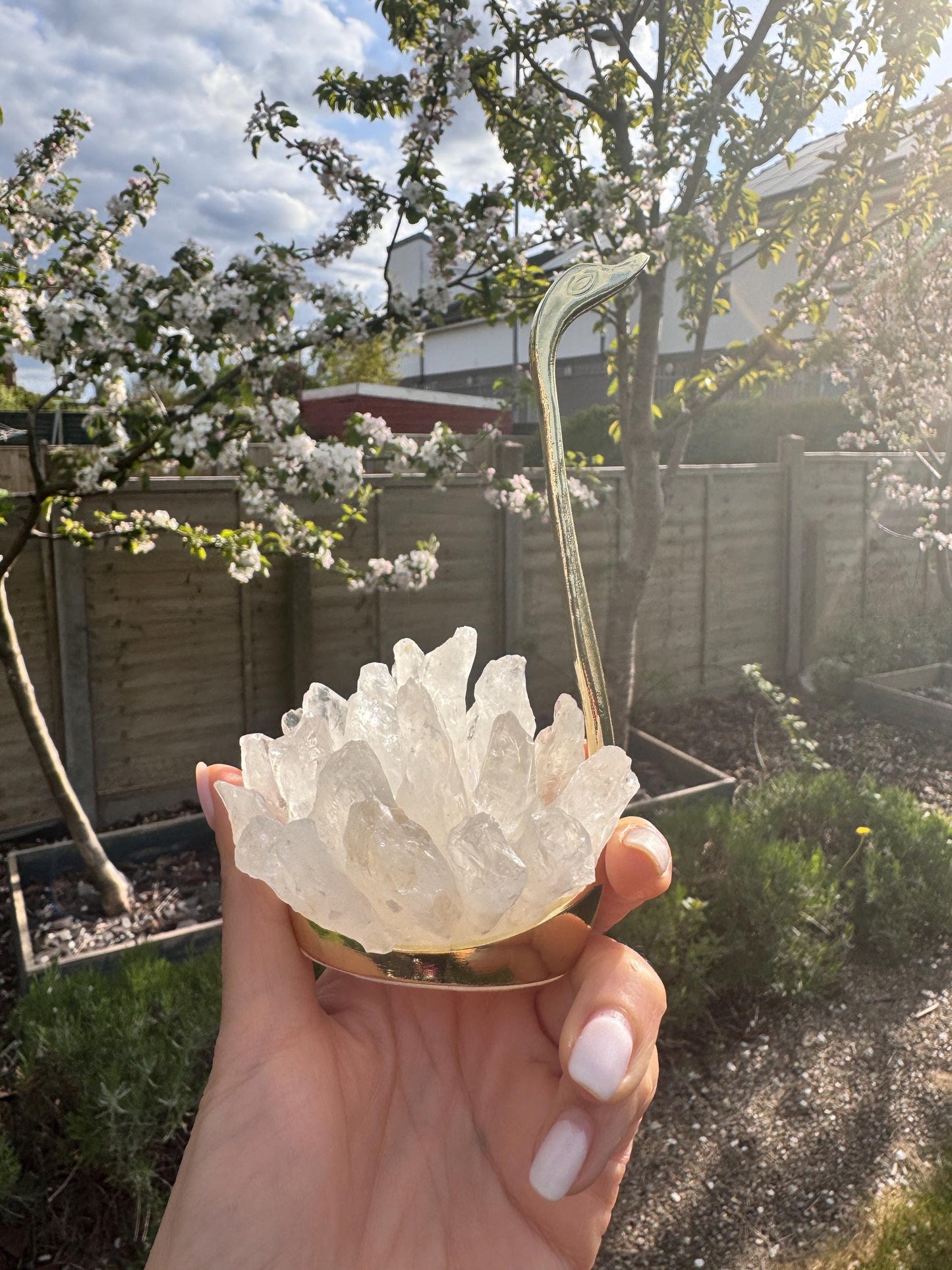 Clear Quartz Crystal Cluster Swan | Natural Crystal Home Decor | Healing Stone Ornament | Spiritual Gift | Energy Cleansing Decor
