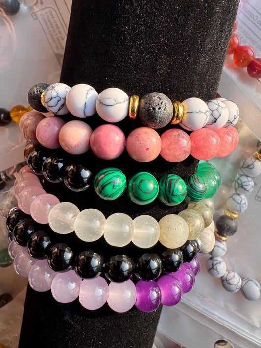 Natural Crystal Bracelets | Healing Stones for Calm, Love, Protection & Intuition