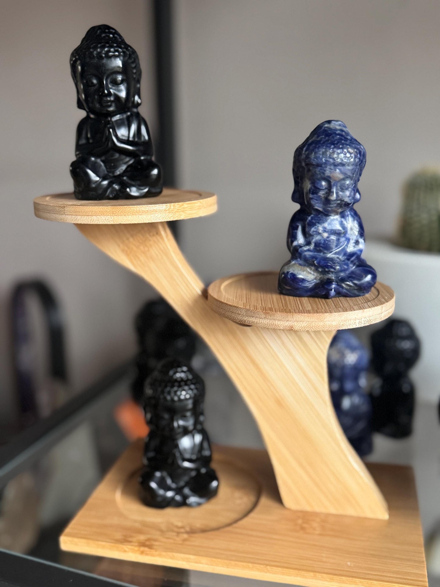 Black Obsidian Buddha Statue Crystal Meditation Decor, Spiritual Protection Stone, Holistic Gift, Zen Home Accent, Healing Crystal Figurin