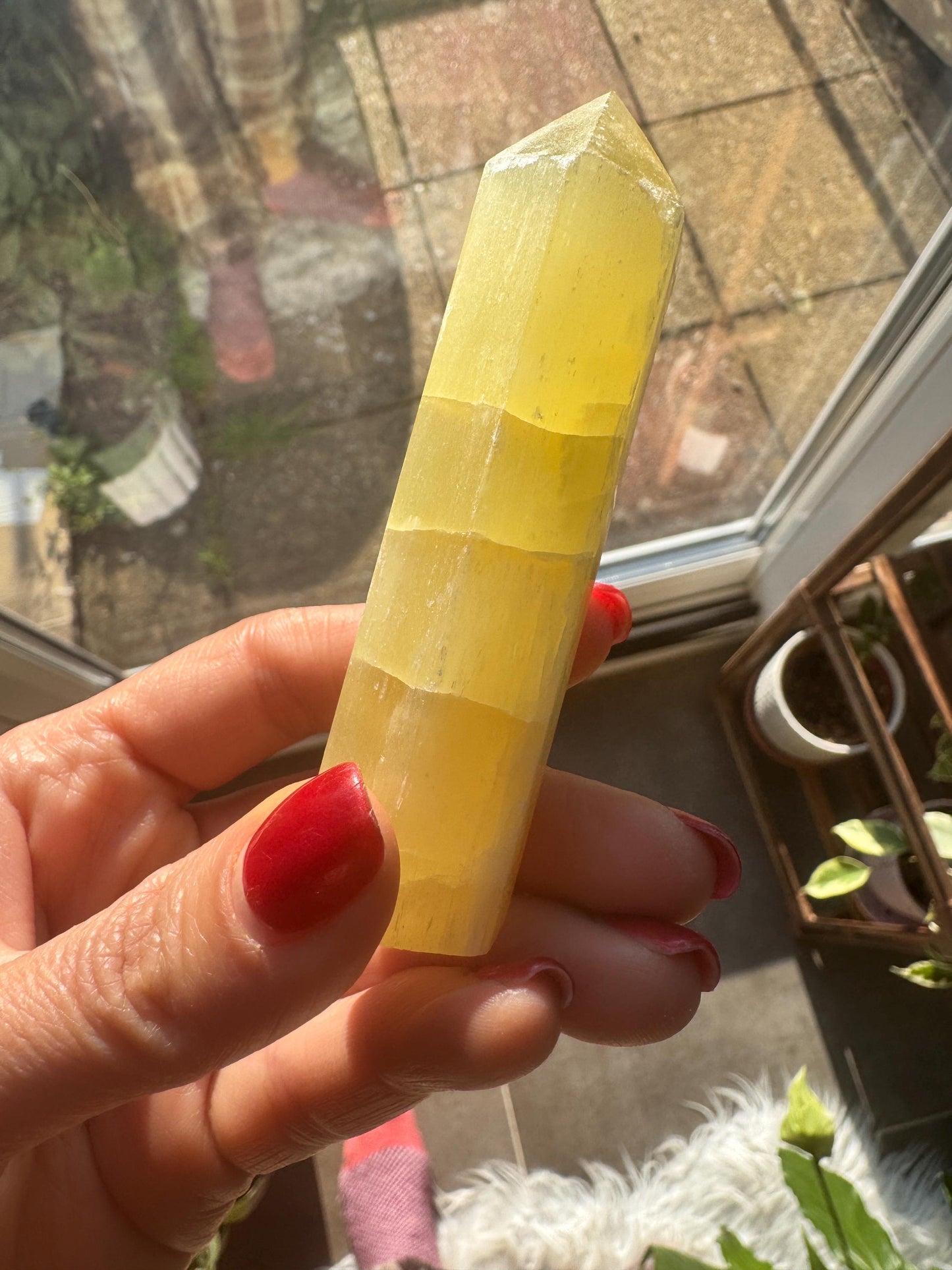 Honey Calcite Tower | Natural Crystal Point | Healing Stone for Confidence & Clarity | Energy Cleanse | Meditation Decor