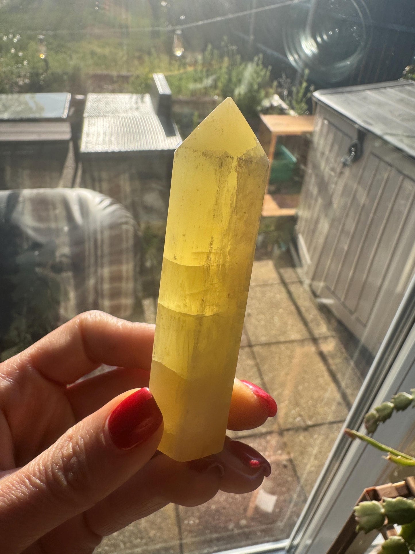 Honey Calcite Tower | Natural Crystal Point | Healing Stone for Confidence & Clarity | Energy Cleanse | Meditation Decor