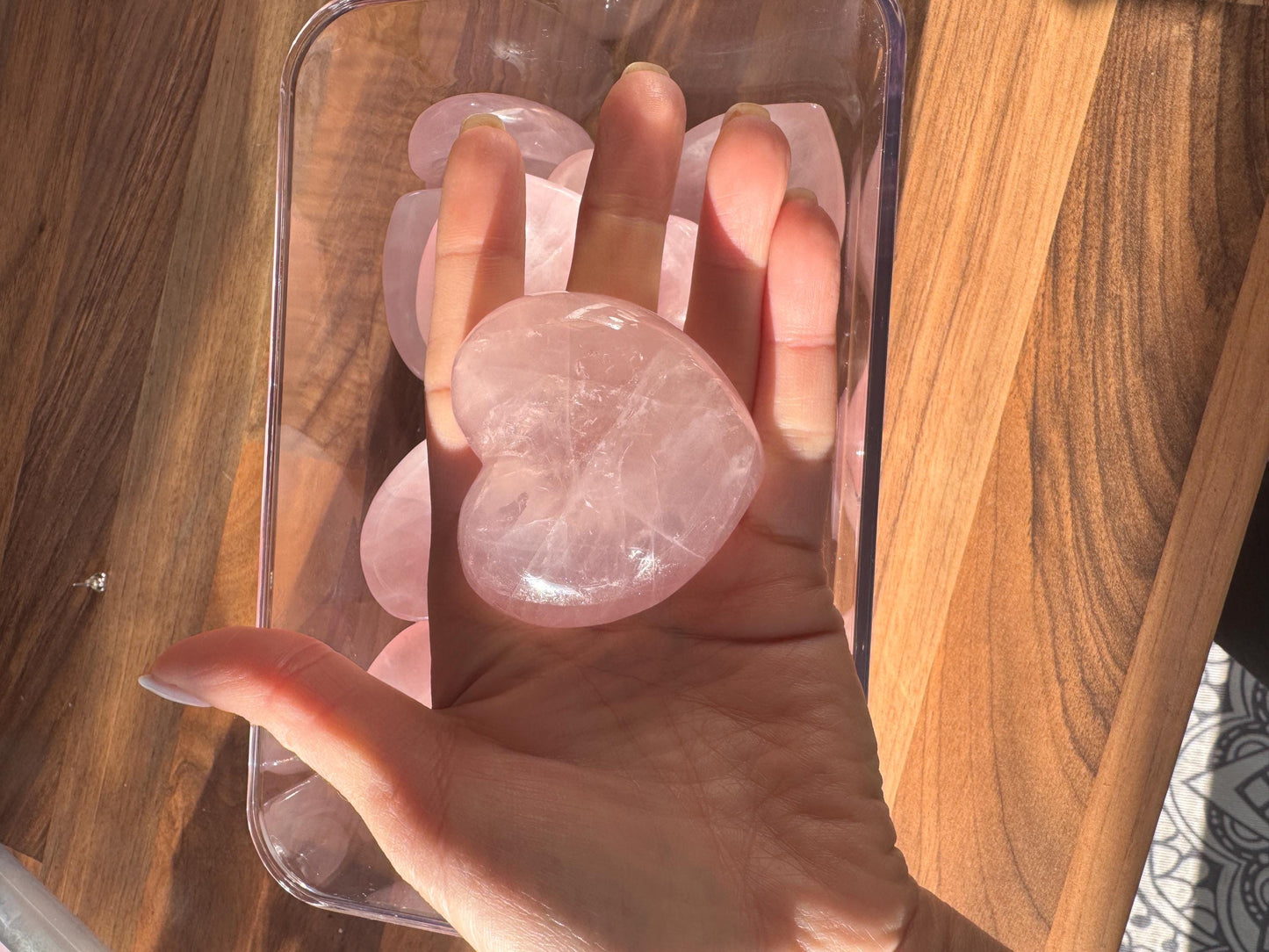 Rose Quartz Crystal Heart – Natural Pink Sphere for Love, Healing & Heart Chakra – Calming Energy Stone for Home or Meditation