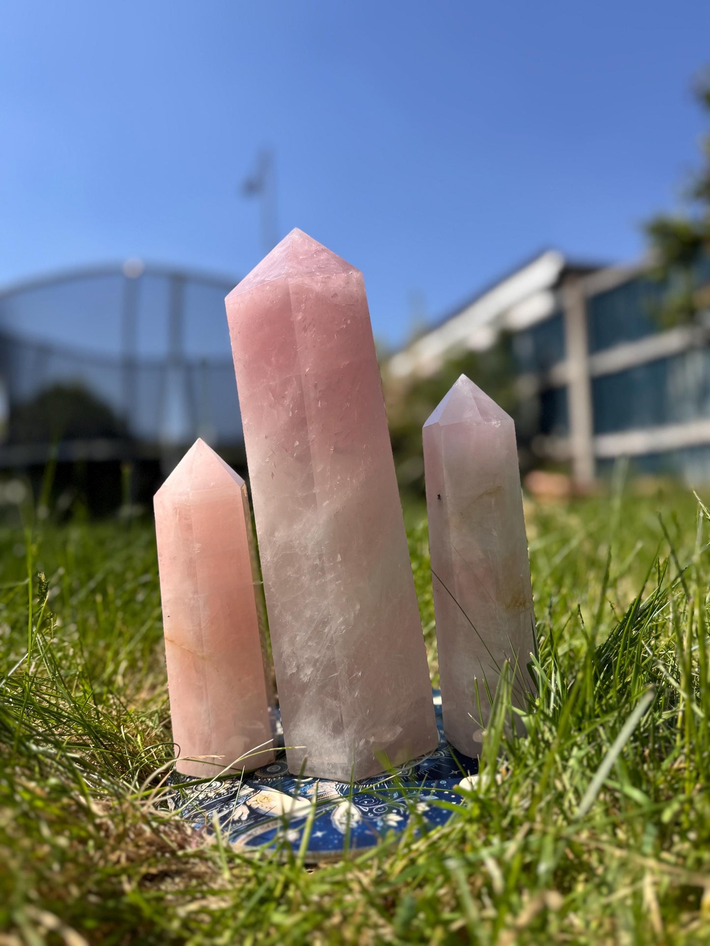 Rose Quartz Tower – Natural Crystal Point for Love  Healing, Reiki Meditation Stone, Pink Quartz Home Decor Gift