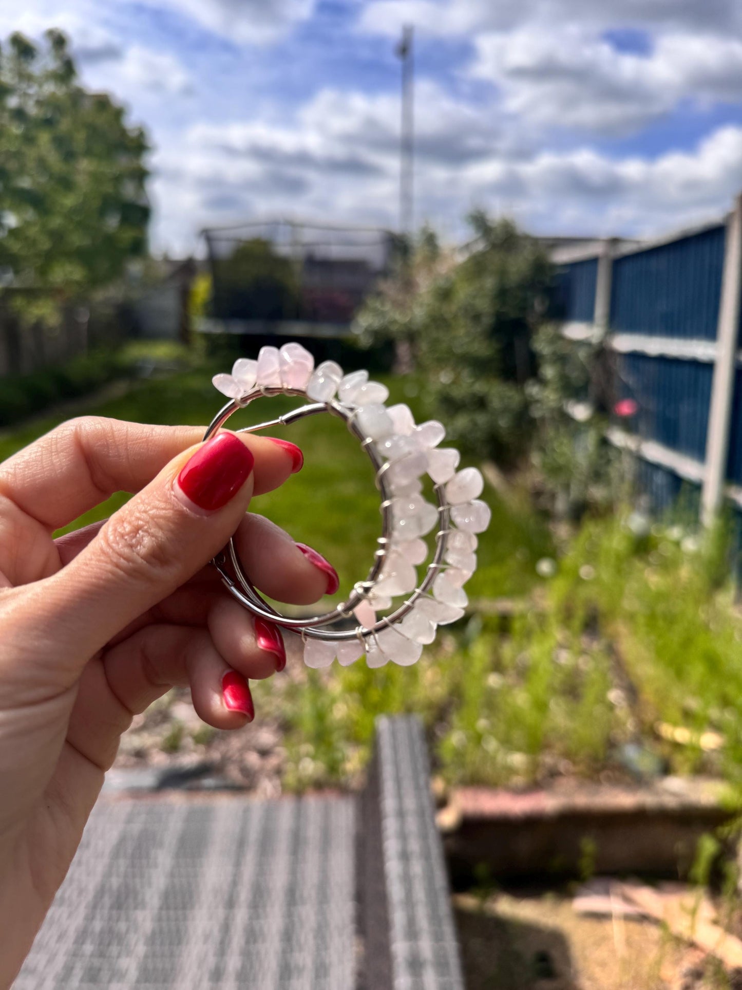 Zodiac Crystal Hoop Earrings – Handmade Gemstone Jewelry with Amethyst, Rose Quartz, Tiger Eye, Red Jasper – Healing Stone Gift for Her