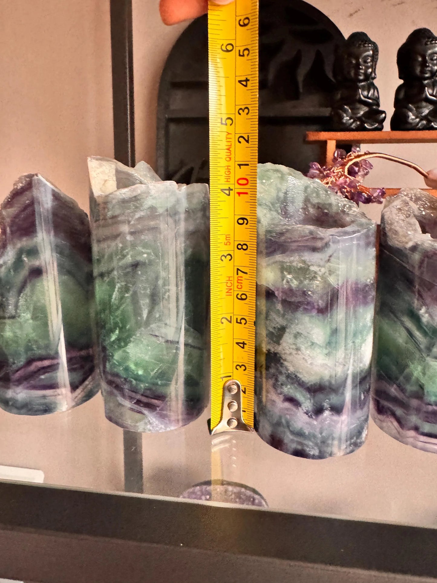 Fluorite Lamp Raw Crystal Light: Reiki Healing Stone Decor