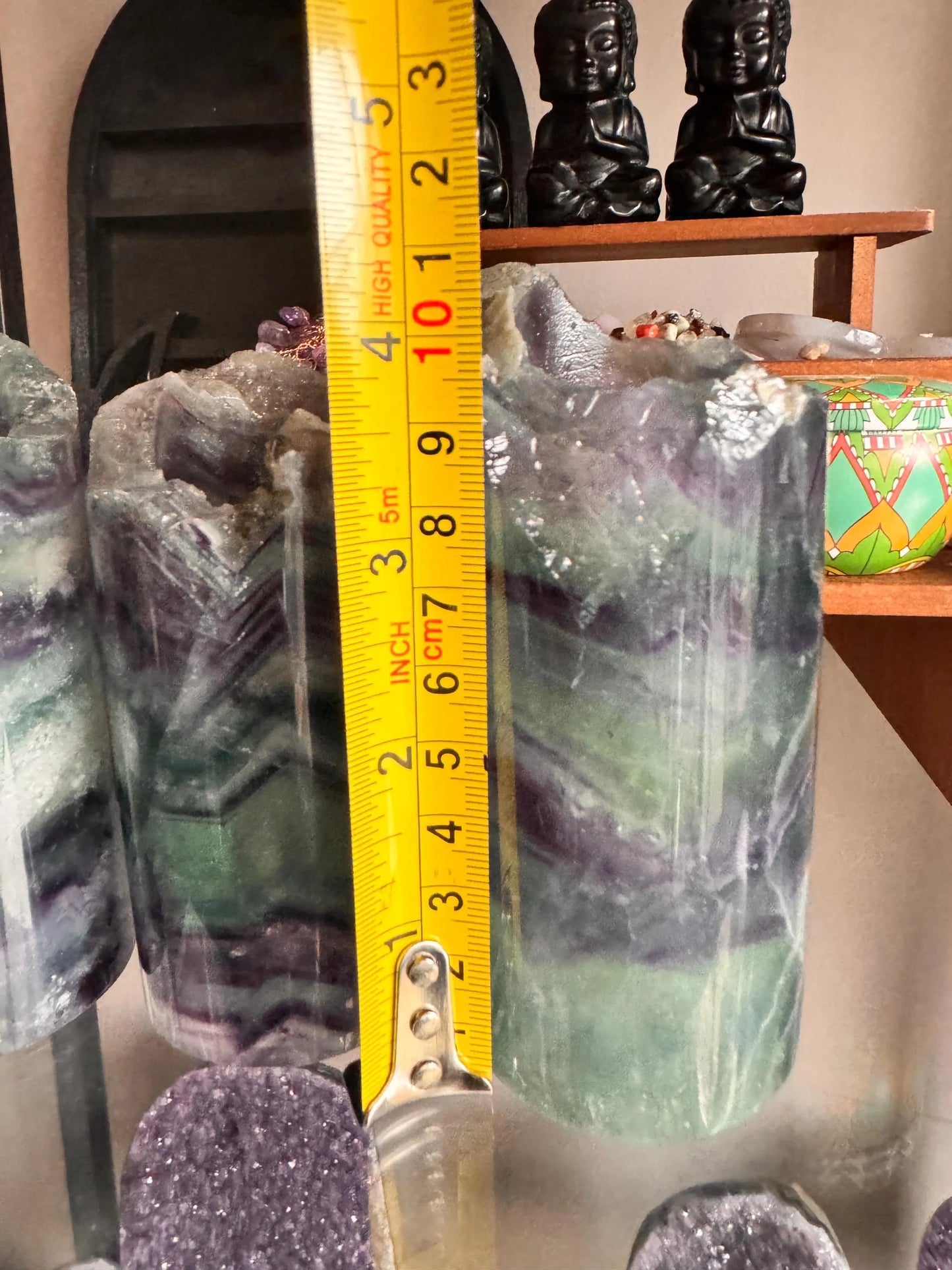 Fluorite Lamp Raw Crystal Light: Reiki Healing Stone Decor