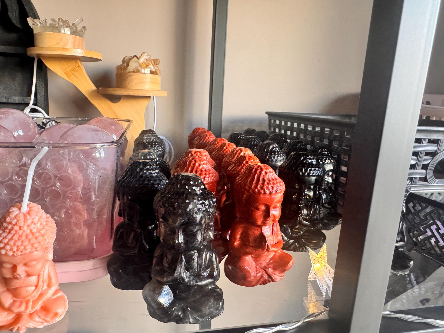 Black Obsidian,Jasper,Smoke Quartz Buddha Statue Crystal Meditation Decor, Spiritual Protection Stone, Holistic Gift, Zen Home Accent, Healing Crystal Figurin